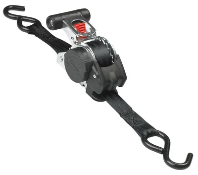 Produktbild von Master Lock 3248EURDAT Spanngurt Automatik mit S-Haken und Ratsche, Schwarz, 3 m x 25 mm Gurt