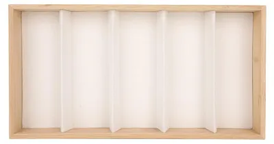 Productafbeelding van Zonnebril-display 5 Roosters - Krasbestendig - Duurzaam Bamboehout - Compacte Opbergruimte - Voor Brillen/Sieraden/Horloges - Afmetingen 32 x 17 x 3,5 cm - Brillenhouder
