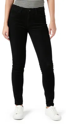 Image de Pantalon skinny en velours côtelé pour femmes Wrangler, vendu par lot, couleur noire (noir 100), taille 32 (fabrication...)