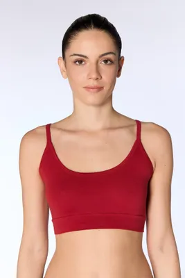 Produktbild von Nachhaltiges Sport-Bustier aus weicher Biobaumwolle mit sportlicher Passform und breitem Bündchen