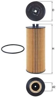 Produktbild von Ölfilter MAHLE OX 174D Filtereinsatz passend für MERCEDES-BENZ Citaro (O 530) Intouro (O 560) ATEGO ATEGO 2 ATRON AXOR