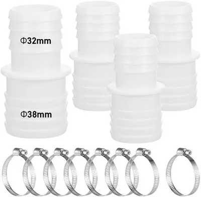 Produktbild von Poolschlauchverbinder Set 4 Stück mit Edelstahlklemmen - 32-38 mm