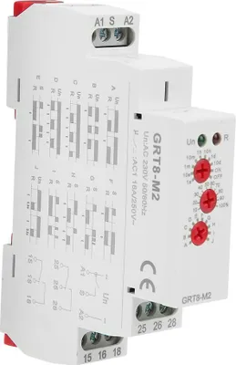Obrázek produktu pro GRT8-M2 Multifunkční časové relé s 10 funkcemi, 0,1 s až 10 dní, 220 V AC, montáž na lištu DIN