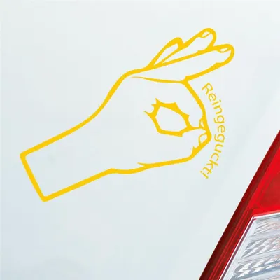 Produktbild von Auto Aufkleber Reingeguckt! 16x10 cm Gelb Sticker Heckscheibenaufkleber