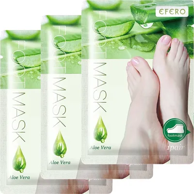 Produktbild von Fußmaske Hornhautentferner Fusspeeling Socken Fußpflege mit Aloe Vera, Menge: 3 Paar