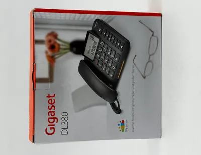 Produktbild von Gigaset DL380, Analoges Telefon, Kabelgebundenes Mobilteil, Freisprecheinrichtung, 99 Eintragungen, Anrufer-Identifikation, Schwarz