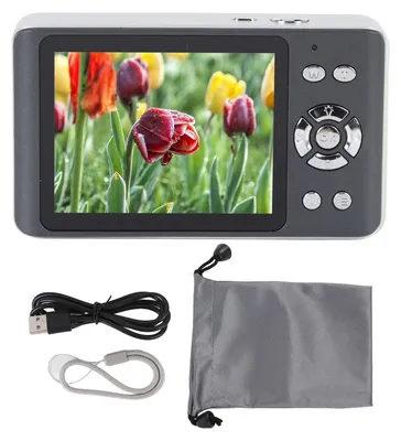 Obrázek produktu pro Digitální fotoaparát 4K s rozlišením 64 MP, automatické zaostřování, kompaktní fotoaparát typu „zamířit a vyfotit“ s 18násobným zoomem, 2,8palcový displej, malý fotoaparát, černý