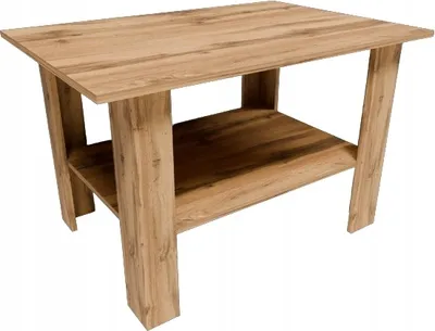 Produktbild von MATKAM Couchtisch Ł1, H 55 x B 87 x T 60 cm, mit Verstellbarem Regal, Wohnzimmer Couchtisch Modern, Wohnzimmertisch Universal (Wotan Eiche)