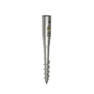 Produktbild von Domax Einschraubbodenhülse Schirmmastfuß Stahl 60x550mm Feuerverzinkt Silber