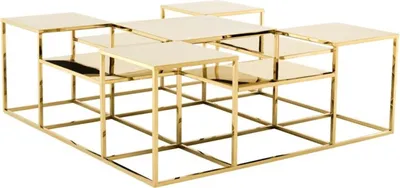 Produktbild von Casa Padrino Luxus Couchtisch / Wohnzimmertisch Gold 120 x 120 x H. 42 cm - Designer Wohnzimmermöbel