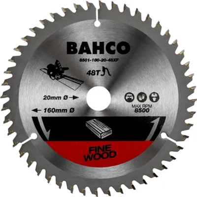 Immagine prodotto di Lama circolare Ø165 mm 48 denti per legno - BAHCO 8501-165-20-48XF