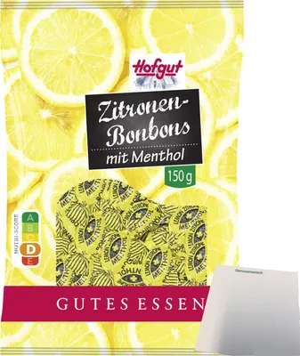 Produktbild von Hofgut Zitronenbonbons (150g Beutel) + usy Block