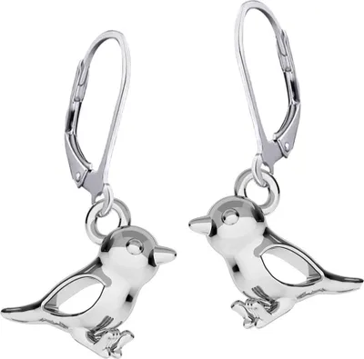 Produktbild von Mädchen Ohrhänger echt 925 Sterling Silber Vogel Kinder Ohrringe K518