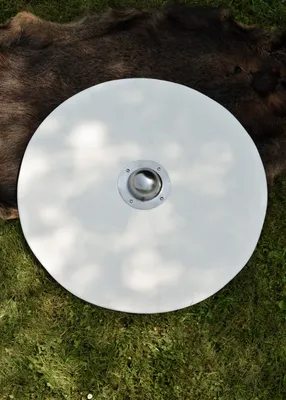 Produktbild von Wikinger Rundschild, Rohling aus Holz mit Stahlbuckel - Schildrohling DIY