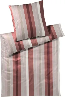 Produktbild von JOOP! Mako-Satin-Bettwäsche-Garnitur Stripes Farbe Ruby Größe 200x220+2x80x80 cm AL