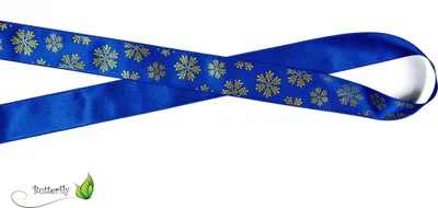 Produktbild von Satinband 25mm, Glitter - Schneeflocken, 20 Meter, Farbauswahl:blau 352 / königsblau / royalblau