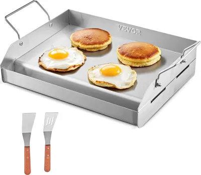 Zdjęcie produktu dla Płaska patelnia grillowa o wymiarach 17 x 13 cali, wykonana ze stali nierdzewnej, uniwersalna patelnia do grillowania