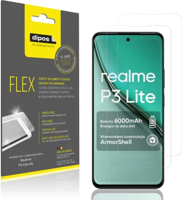 Image de 2x Film de protection d'écran pour Realme P3 Lite 4G, recouvre 100% de l'écran, dipos Flex