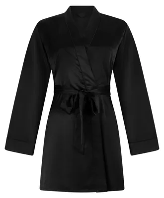 Obrázok produktu pre HUNKEMÖLLER Kimono zo saténu – čierna farba – veľkosť XL/XXL