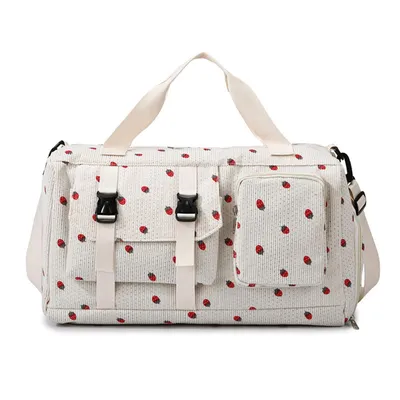 Produktbild von Sporttasche Handgepäck Tasche Reisetasche mit Schuhfach für Reisen, Fitness, Sport, Beige