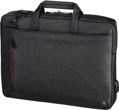 Image de Hama Sacoche pour ordinateur portable avec câble USB intégré Manchester, 34 cm (13,3"), noir