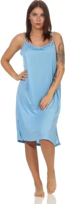 Immagine prodotto di Camicia da notte da donna, camicia da notte estiva senza maniche; blu chiaro M