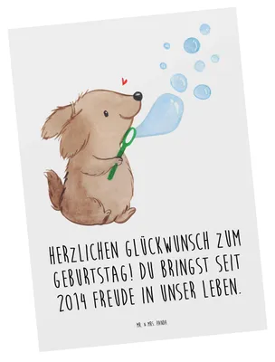 Produktbild von Mr. & Mrs. Panda Postkarte 2014 Geburtstag Freude - Weiß - Geschenk, Grußkarte, Glückwunsch, Geburtstagserinnerungen, Happy Birthday, Ansichtskarte, Fotokarte, bildkarte