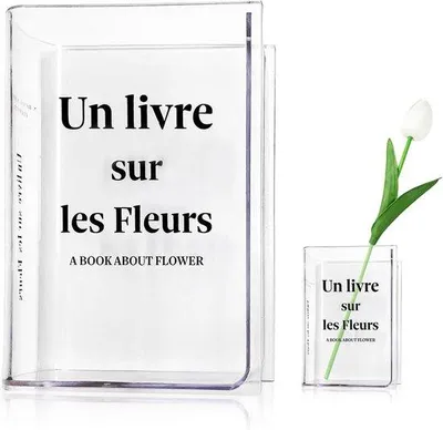 Produktbild von Famanu Vase Transparent aus Acryl - Blumenbuchvase für Dekoration
