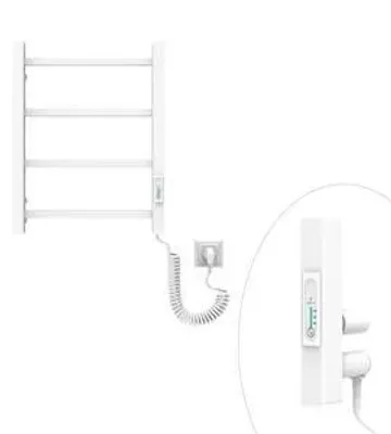 Zdjęcie produktu dla Grzejnik łazienkowy elektryczny Atria 4 45W 51x40 cm energooszczędny biały RAL 9003 ukryty montaż / SUSZARKA NA RĘCZNIK DO ŁAZIENKI
