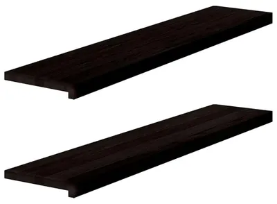 Zdjęcie produktu dla vidaXL Stopnie schodowe, 2 szt., brązowo-czarne, 120 x 30 x 2 cm, lite drewno dębowe