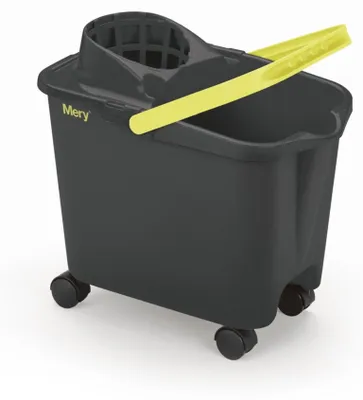 Productafbeelding van Mery Rechthoekige emmer op wielen 14 liter met knijper ME032532
