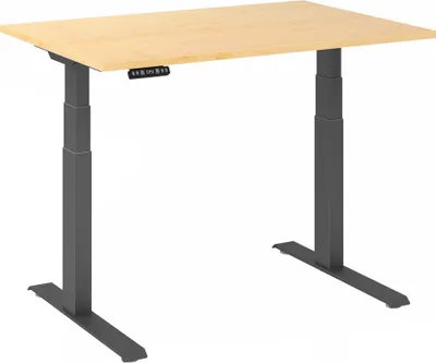 Produktbild von Sitz-Steh-Schreibtisch XDBK12, 1200 x 800 x 640-1290 mm, Ahorn/graphit