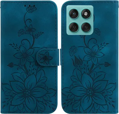 Produktbild von Motorola Edge 60 / 60 Fusion Hülle - Coverup Blumen Klapphülle - Blau
