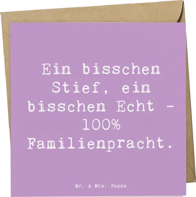 Produktbild von Mr. & Mrs. Panda Grußkarte Spruch Liebe Stiefenkel - Lavendeltraum - Geschenk, doppelkarte, Patchworkfamilie, Familienzusammenhalt, Familienstrukturen, faltkarte