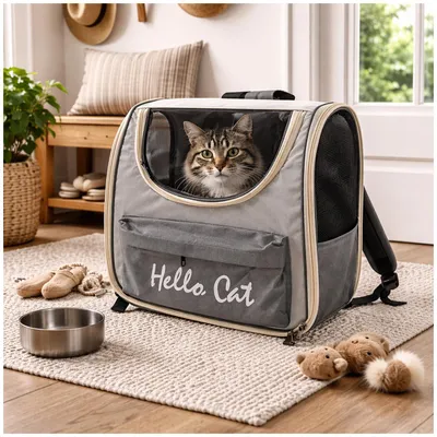 Produktbild von Katzentransportrucksack Transporttasche Katze mit Fenster