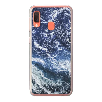 Produktbild von MuchoWow® Handyhülle Schutzhülle Hülle für Samsung Galaxy A20e Naturstein - Blau - Weiß Silikon Softcase Handy Hülle - Abdeckung