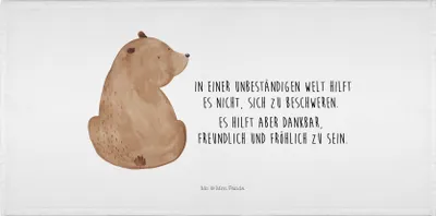 Produktbild von Mr. & Mrs. Panda Handtuch Bär Schulterblick - Weiß - Geschenk, Bären, Motivation, Selbstachtung, 50x100, gesichtstuch, gesichtshandtuch, Teddy, Weltansicht, Weisheit