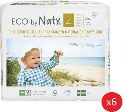 Obrázok produktu pre NATY - Balenie 6 plienok veľkosti 4 maxi 7-18 kg 26 ks