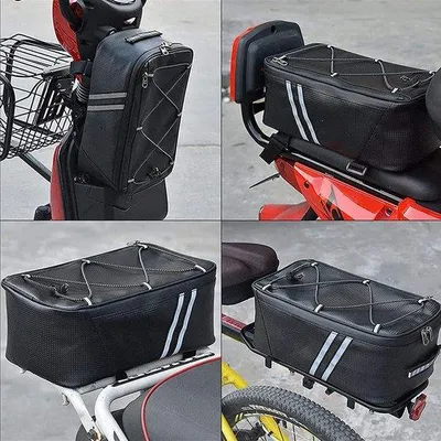 Obrázok produktu pre Uniqoos® – vodotesná cyklistická brašňa – 8 litrov, vyrobená zPolyuretánkože s vodotesným zipsom, s reflexnými pruhmi, jednoduchá montáž vďaka nastaviteľným suchými zipsami a šnúrkami na nosič