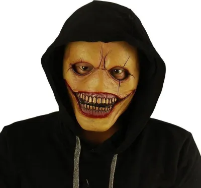 Produktbild von Halloween Clown Gesichtsschutz Universalgröße Rollenspiel Cosplay Gesichtsschutz Kopfbedeckung Horror Mottoparty Requisiten