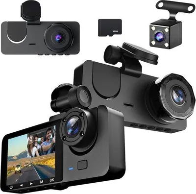 Obrázek produktu pro Autosada – Duální Full HD palubní kamera – Přední a zadní kamera – Širokoúhlý objektiv – Noční vidění – Senzor pohybu – Parkovací režim – Smyčkové nahrávání