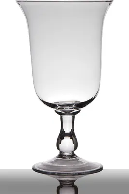 Produktbild von INNA-Glas Bodenvase Glas Noelle auf Standfuß, Trichter - rund, klar, 37,5cm, Ø 23,5cm - Deko Glas - Windlichtglas