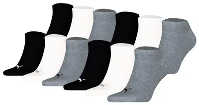 Produktbild von PUMA Uni Sneakersocken, 12er Pack - Sneaker Plain ECOM 12P, Logo, einfarbig Schwarz/Weiß/Grau 43-46