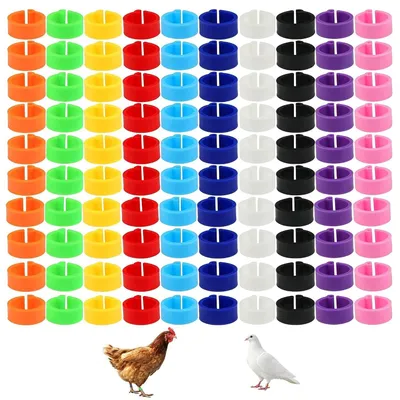 Imagen del producto de Anillos para aves, 8 mm, 100 unidades, 10 colores, para aves pequeñas