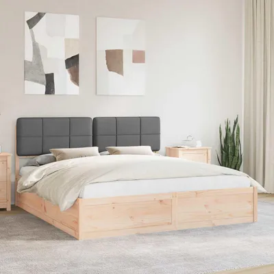 Image de Maison Exclusive - Cadre de lit avec tête de lit rembourrée Gris foncé 180 x 200 cm