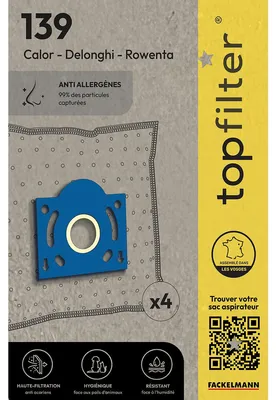 Imagen del producto de Lote de 4 bolsas para aspiradora Rowenta TopFilter Premium