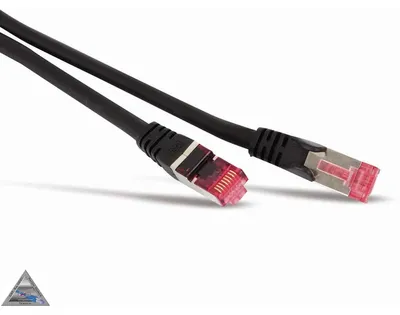 Obrázok produktu pre Patch kábel cat6A S/FTP PIMF bezhalogénový čierny 0,5 m