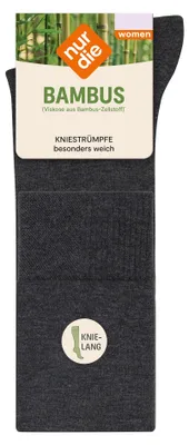 Produktbild von NUR DIE Damen Kniestrümpfe Bambus anthrazitmel- - Größe 39-42