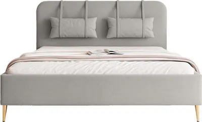 Produktbild von FEDVE Polsterbett Rexal aus Velvet 160x200 cm, Grau
