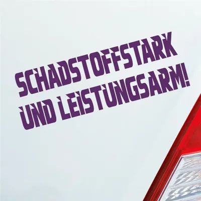 Produktbild von Auto Aufkleber Schadstoffstark und Leistungsarm Auto JDM 15x5 cm Lila Sticker Heckscheibenaufkleber